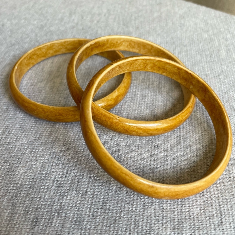 Polished wood bangles